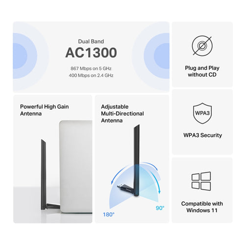 MA30H <br> AC1300 High Gain Wireless Dual Band USB Adapter