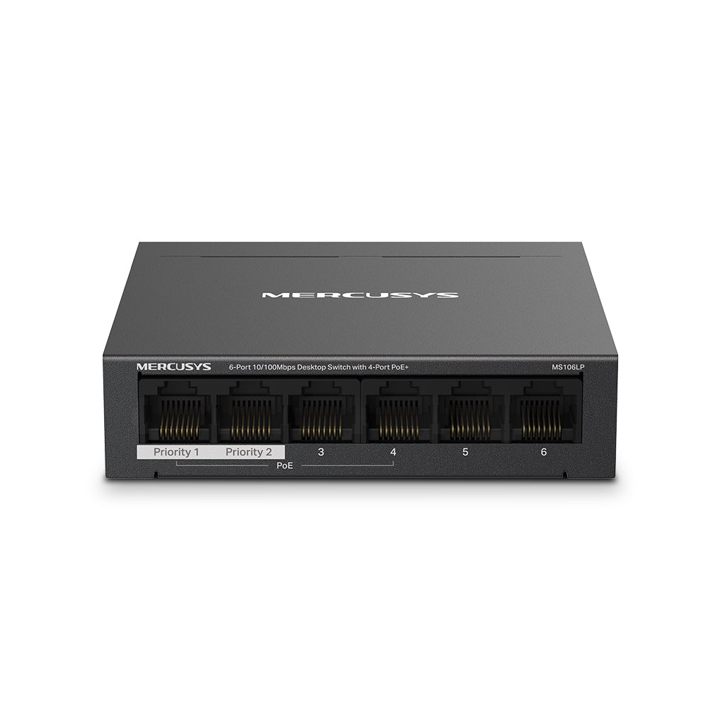 MS106LP 6-Port 10/100Mbps Desktop Switch with 4-Port PoE+