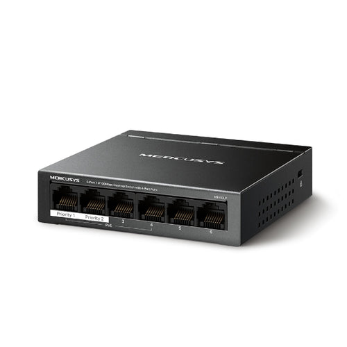 MS106LP <br> 6-Port 10/100Mbps Desktop Switch with 4-Port PoE+