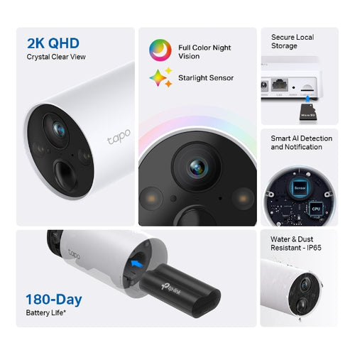 Tapo C420S2 <br> Smart Wire-Free Security Camera System, 2-Camera System